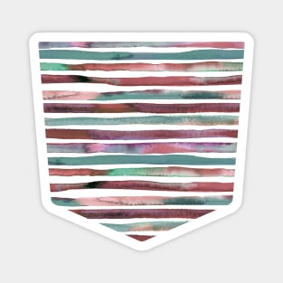 Pocket - WATERCOLOR STRIPES RED AND GREEN Magnet