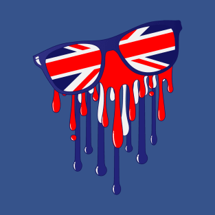 Union Jack Londoner Dripping Paint Sunglassess T-Shirt