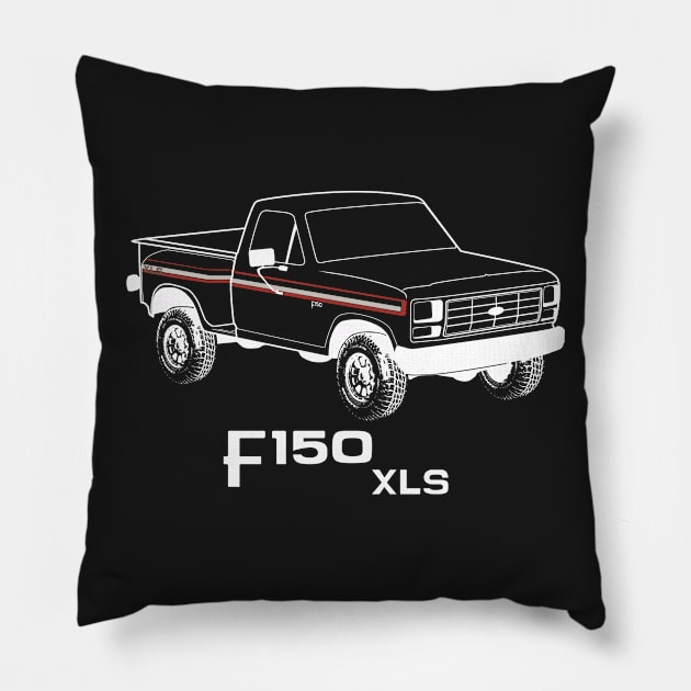 1982 F150 XLS White Print Pillow by The OBS Apparel