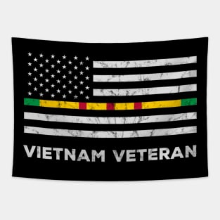 Vietnam Veteran Thin Line American Flag Pride Tapestry