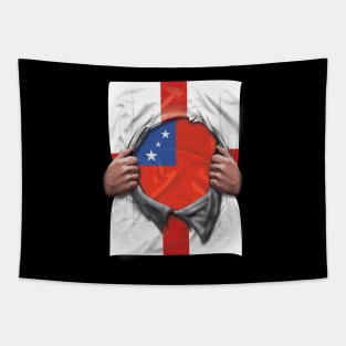 Samoa Flag English Flag Ripped - Gift for Samoan From Samoa Tapestry