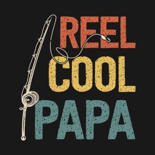 Vintage Reel Cool Papa Fisherman Fisher Father's Day T-Shirt