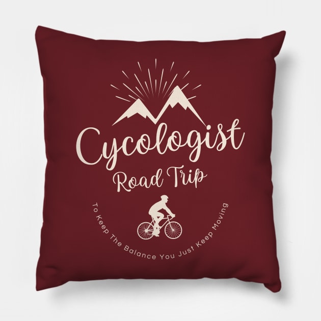 Cycologist Road Trip Pillow by ChasingTees