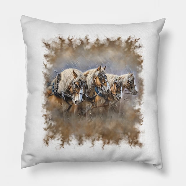 Harvest Crew Pillow by Sherry Orchard Art