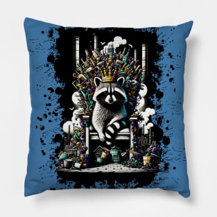 Throne of Trash: The Raccoon King Pillow