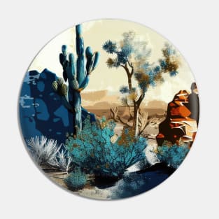 Blue and Gold Desert Scenery Pin
