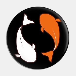 Koi Fish Ying & Yang Minimalist Design Pin