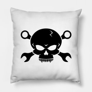 Tuning Skull and Tools v.2 (black) Pillow