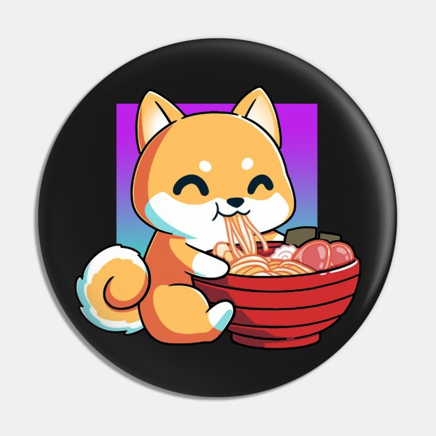 Cute Fox, The Great Ramen off Kanagawa Pin by RedoneDesignART