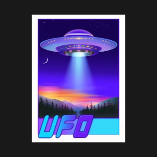 Night Road UFO with text T-Shirt