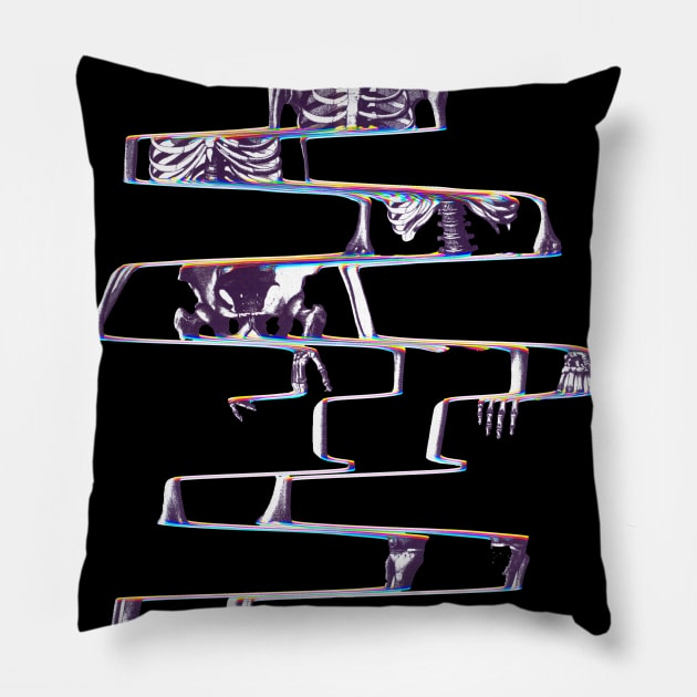 Glitch Skeleton Pillow by aligulec
