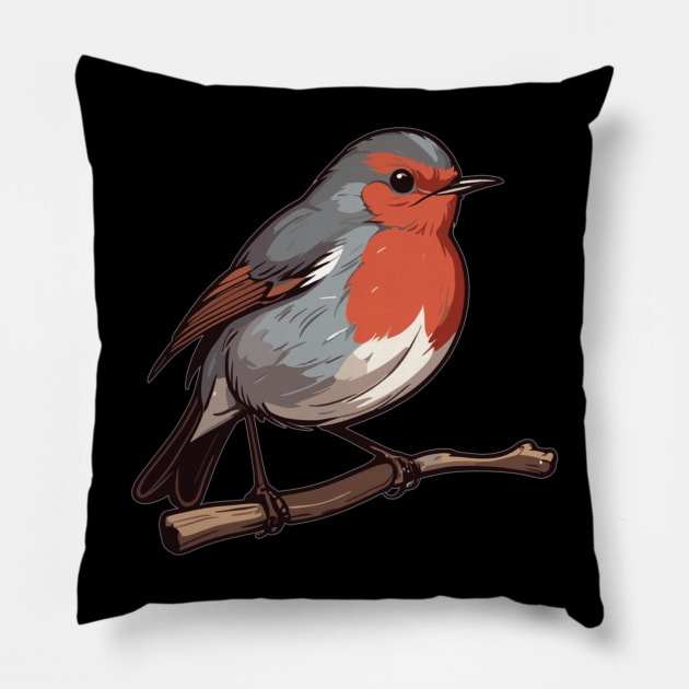 Red Robin Bird Pillow by BaliChili