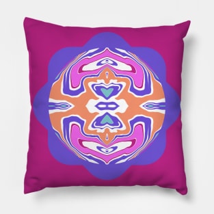 Colorful Retro Abstract Swirls Marble Pattern Pillow