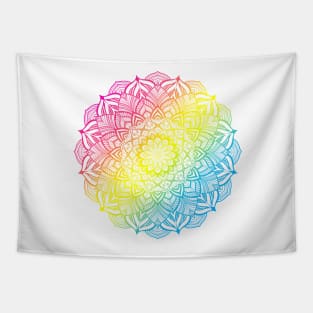 Pansexual Pride Striped Mandala Tapestry