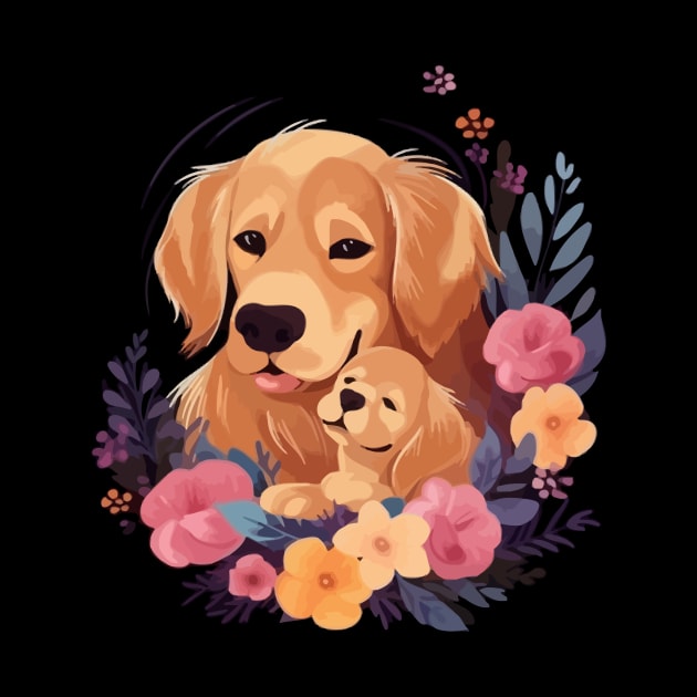 Golden Retriever Mothers Day by JH Mart