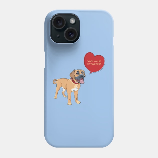 Woof You Be My Valentine? Romantic Boerboel Dog Phone Case by Seasonal Dogs