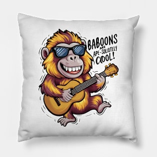 Funky Baboon Jam Session Pillow