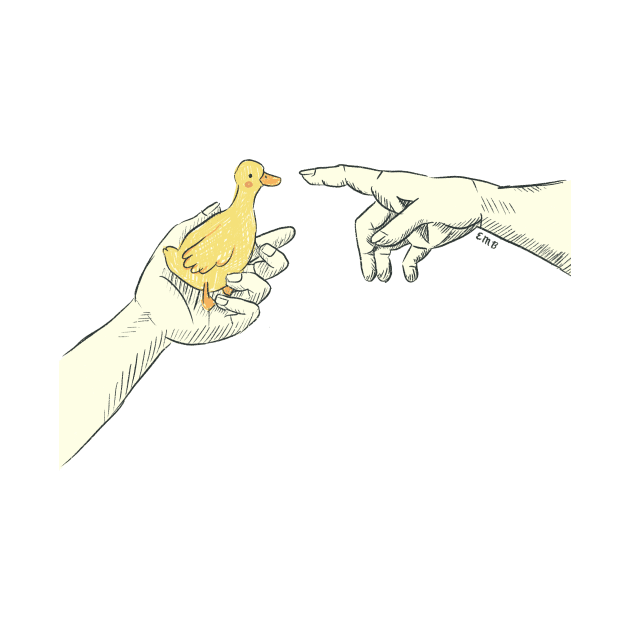 The Creation of Ducks (Michelangelo's Creation of Adam) by waddleworks