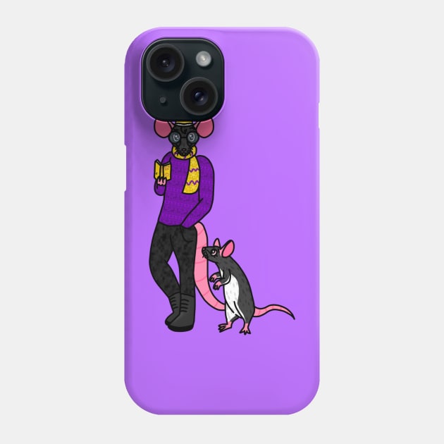 Anthro Blackie Rat Phone Case by Rad Rat Studios