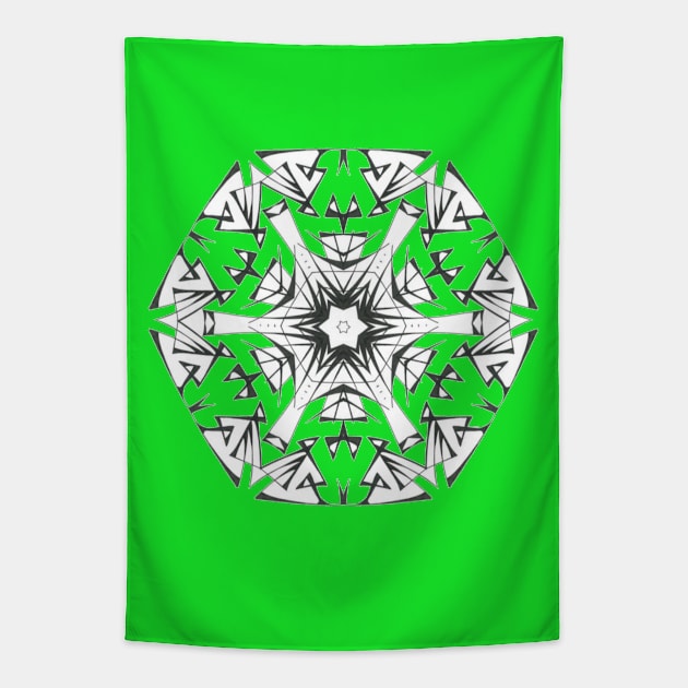 42C Unique Black White Abstract Mandala Tapestry by Unique Black White Colorful Abstract Art