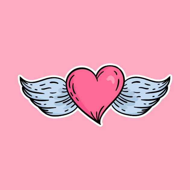 Winged Heart in an Old School Tattoo Style by SLAG_Creative