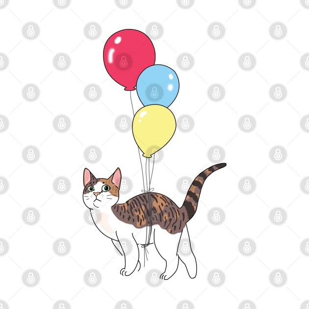 Cat with balloons by SuperrSunday