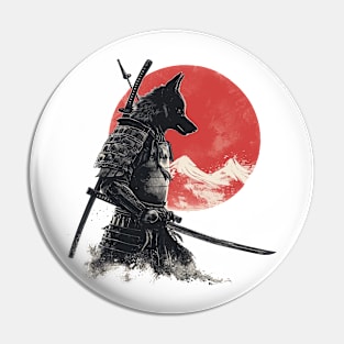 samurai wolf Pin