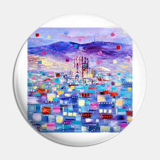 Night Lights Of Barcelona Pin