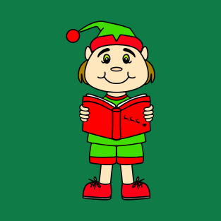 CHRISTMAS Elf Reading Book T-Shirt