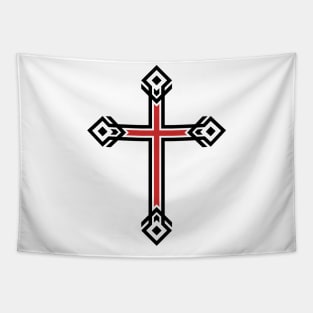 Cross of the Lord and Savior Jesus Christ, a symbol of crucifixion and salvation. Tapestry
