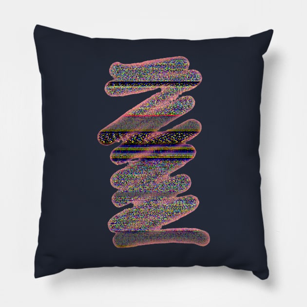 Fuzzy logic - pattern zigzag Pillow by ellaine13