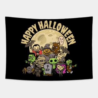 Halloween Monsters Happy Halloween Cute Tapestry