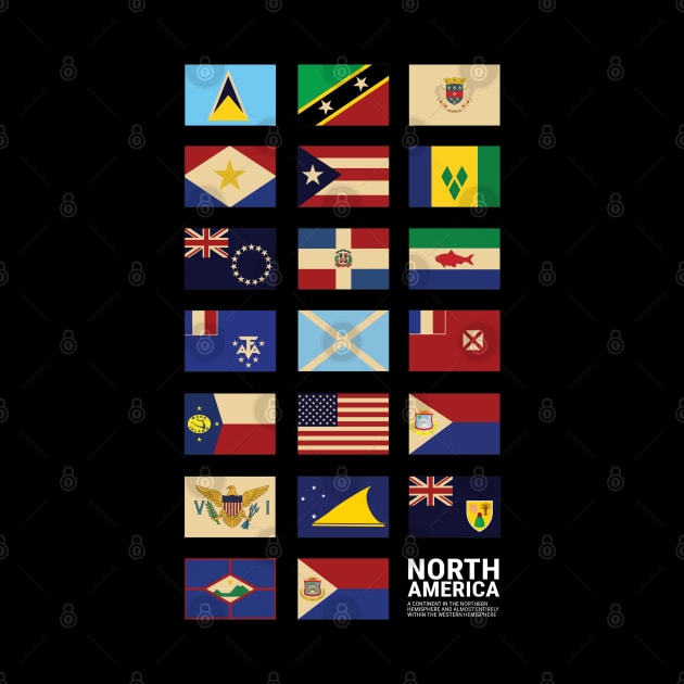 North America Country Flags Set by KewaleeTee