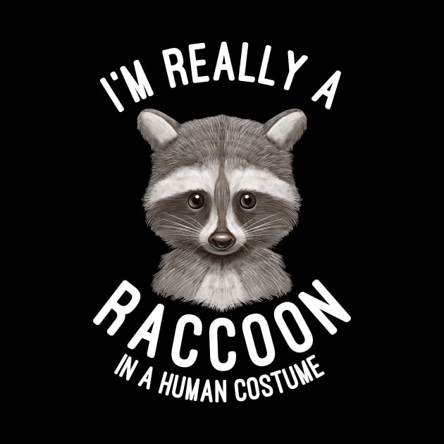 I'm Really A Raccoon In A Human Costume Raccoons Lovers Gift by basselelkadi