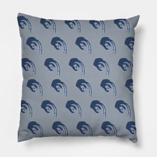 Blue painted elements pattern Pillow