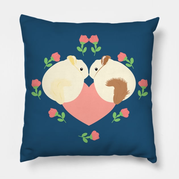 Chinchilla Couple Pillow by LulululuPainting