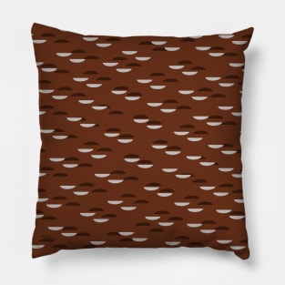 Brown Mid Century Modern Semi-Circle Design Pillow