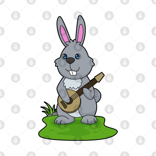 Rabbit Musician Guitar Music by Markus Schnabel