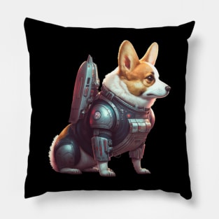 Robotic Dog's Journey to the Stars Pillow