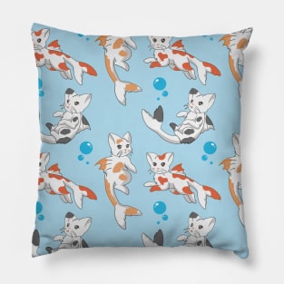 Catfish Pattern Blue Pillow