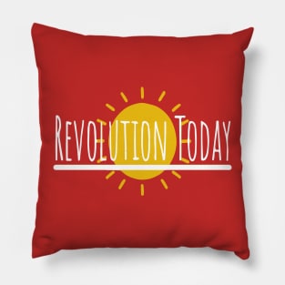 Revolution Today Logo (White) Pillow