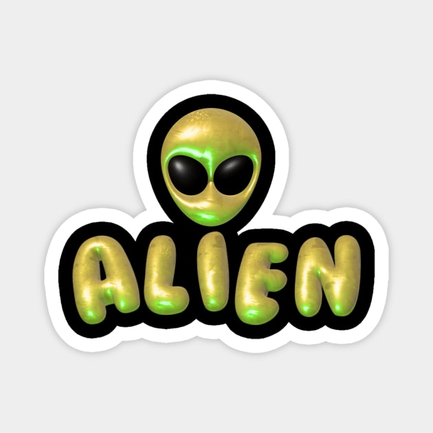 Alien Gold Magnet by From The Mind