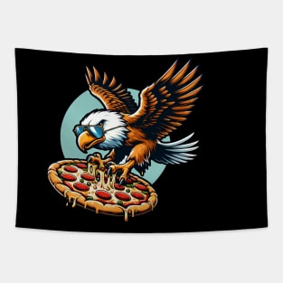 Funny Eagle hunting for Pizza Tapestry