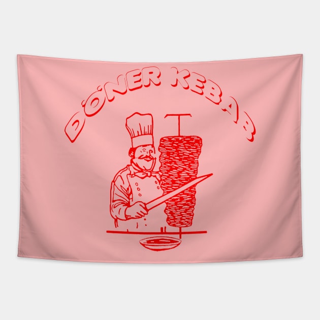 DONER KEBAB RED Tapestry by CharlieCreator