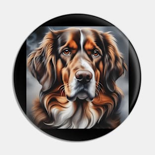 Bernese Mountain Dog Face Portrait Pin