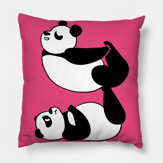 Acroyoga Panda Pillow by huebucket