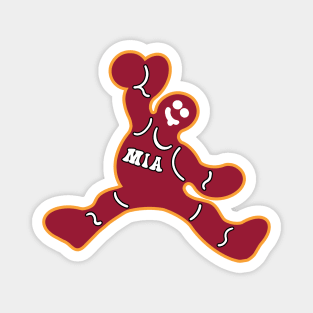 Jumping Miami Heat Gingerbread Man Magnet