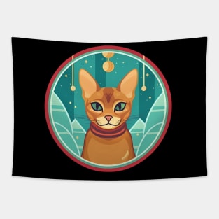 Abyssinian Cat Xmas Ornament, Love Cats Tapestry
