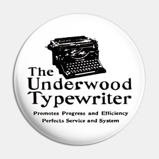 Old Ad Underwood Manual Typewriter Vintage Black Pin