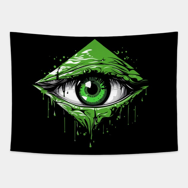 Pyramid Eye Slimy Tapestry by Nerdlight Shop